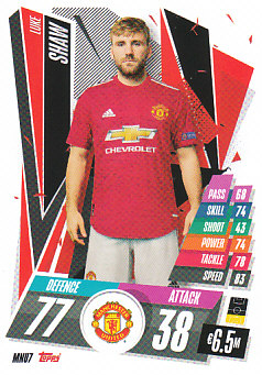 Luke Shaw Manchester United 2020/21 Topps Match Attax CL #MNU07